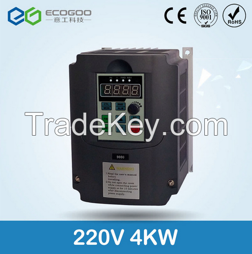 220V 4KW Frequency Inverter, Variable Frequency Converter for Water Pump and Fan blower, 220v 1 phase input &amp; 3 phase AC Drives