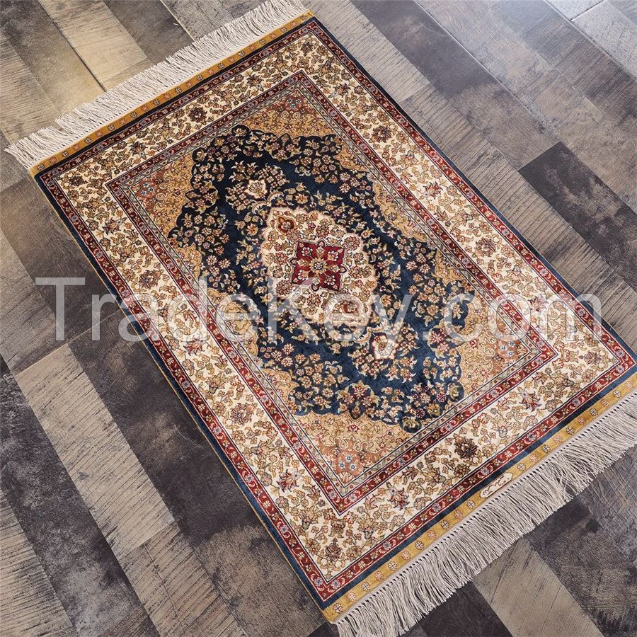 Yilong 2x3ft Persian Area Rugs Handmade Silk Carpet Traditional Oriental Rugs