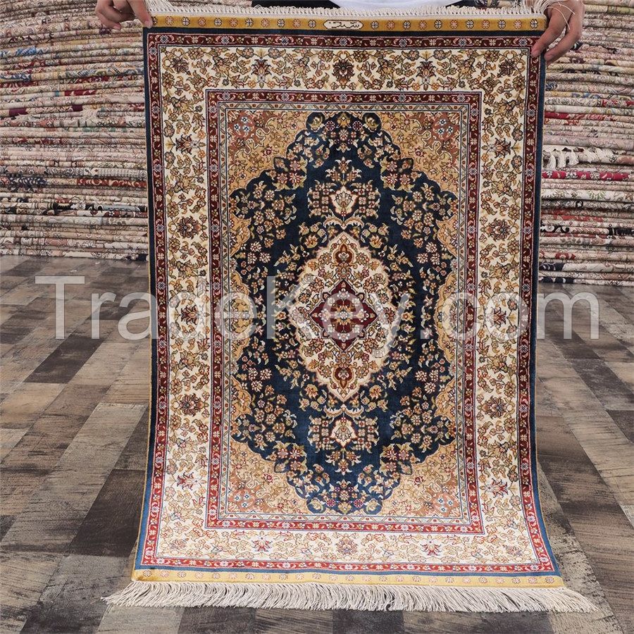 Yilong 2x3ft Persian Area Rugs Handmade Silk Carpet Traditional Oriental Rugs