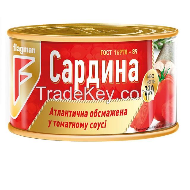 Canned seafood in tomato sauce