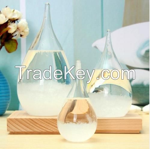 Hot Sales Weather Forecast Crystal Tempo Drops Water Shape Storm Glass Home Decor 2017