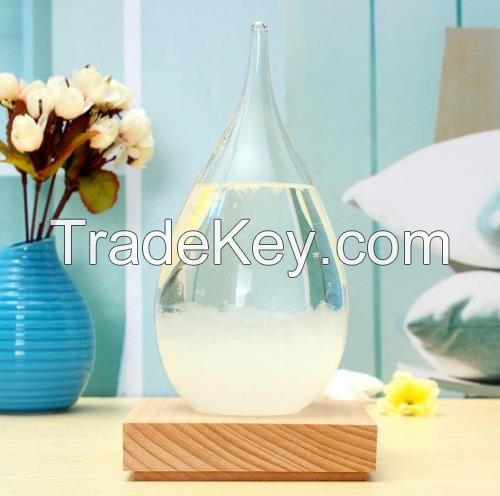 Hot Sales Weather Forecast Crystal Tempo Drops Water Shape Storm Glass Home Decor 2017