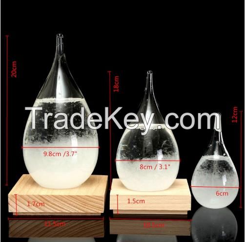 Hot Sales Weather Forecast Crystal Tempo Drops Water Shape Storm Glass Home Decor 2017