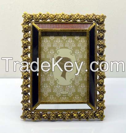 polyresin photo frame with mirror picture frame