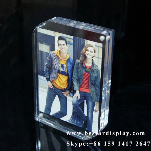 Custom design Plexiglass PMMA clear acrylic magnetic photo frame