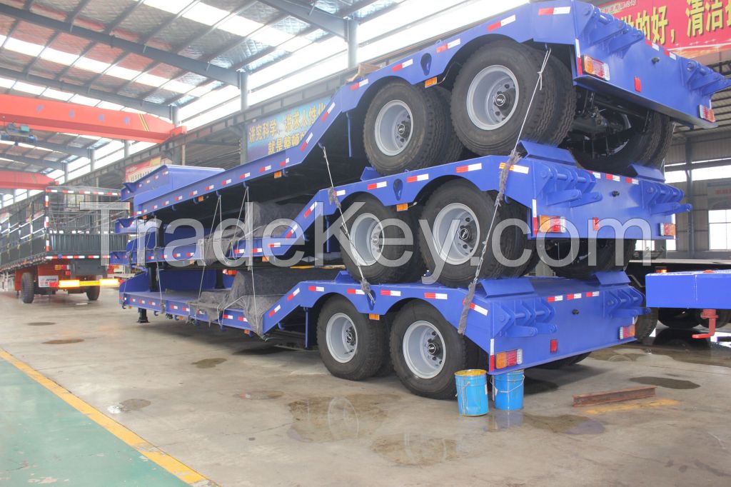 2 3 4 Axles lines 30 40 50 T Tons CIMC Lowboy Lowbed Low Bed Trailer Q345 material