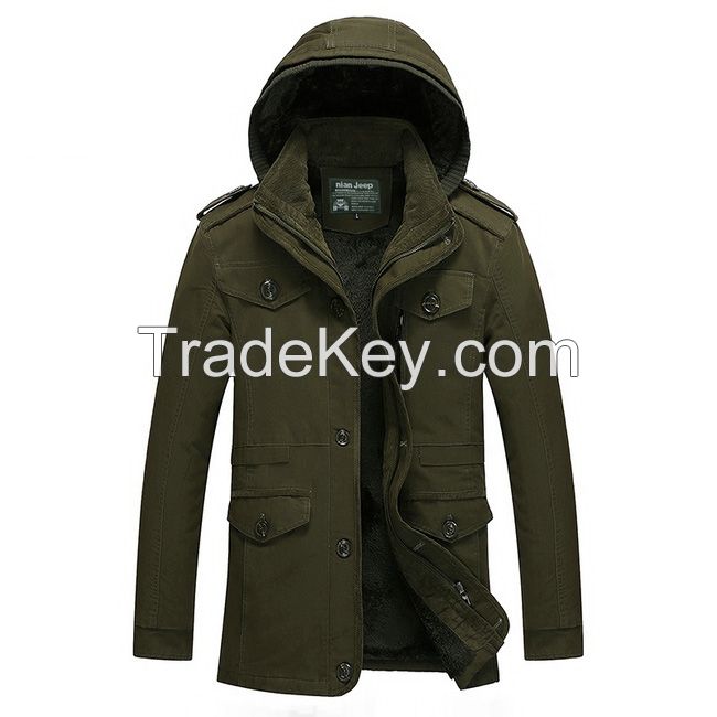 Brand Clothing Men's Coat Warm Cotton Jackets M-6XL Size Outerwear Cheap Wholesale