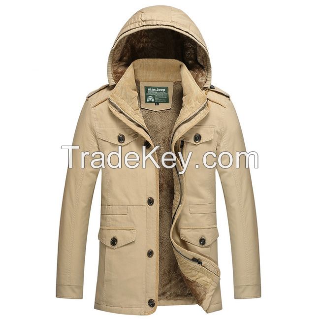 Brand Clothing Men's Coat Warm Cotton Jackets M-6XL Size Outerwear Cheap Wholesale