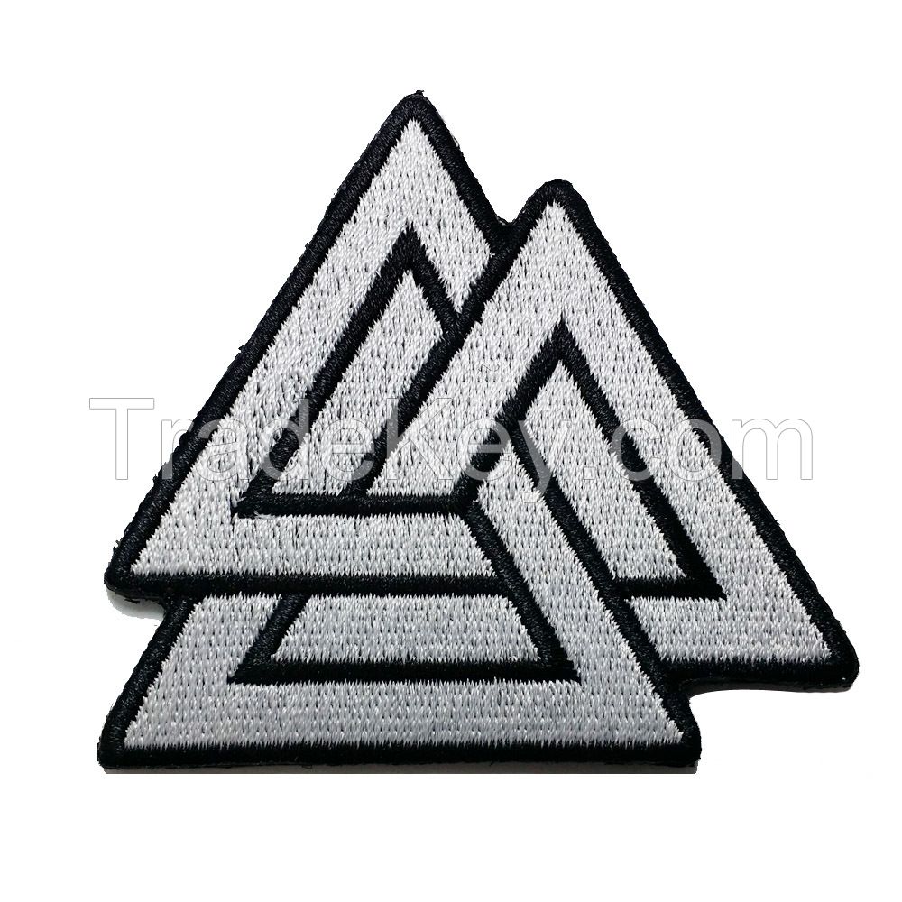 Shopatches Wholesale High quality embroidered triangle logo patches for the jacket