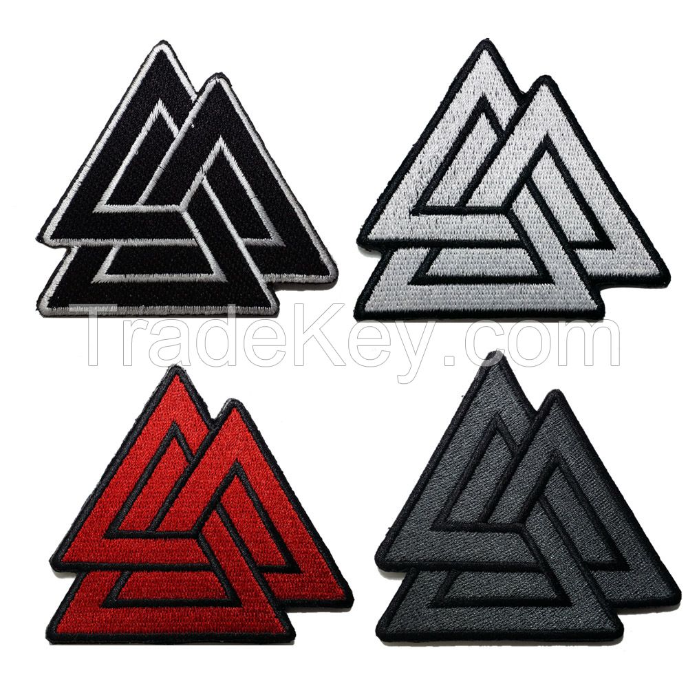 Shopatches Wholesale High quality embroidered triangle logo patches for the jacket