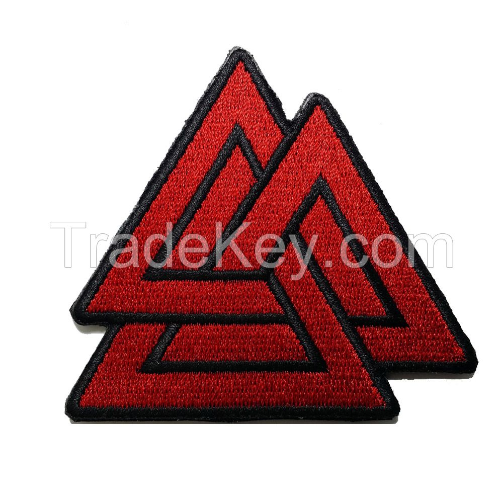Shopatches Wholesale High quality embroidered triangle logo patches for the jacket