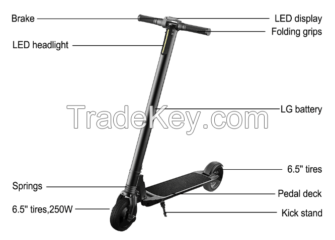 Hot sale foldable electric kick scooter with foldable Handlebar for adult