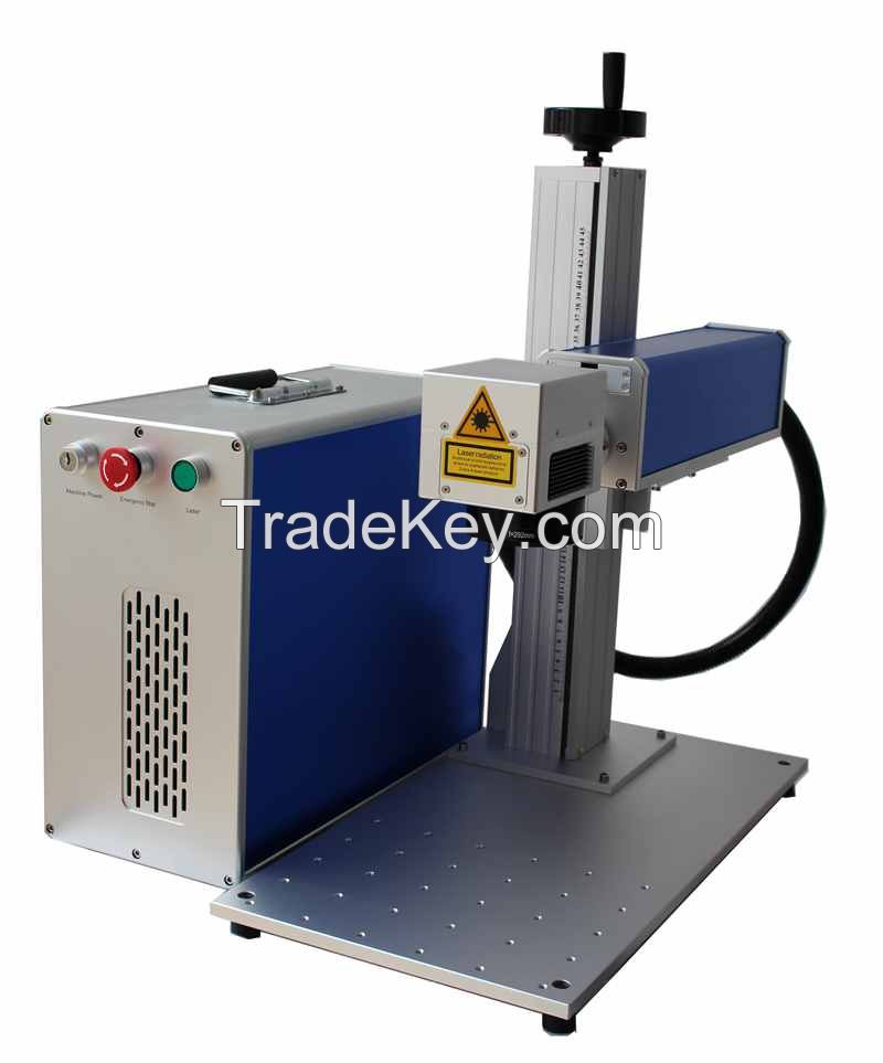 20W glasses frame/ gold chain jewellery/dog sheep ear tag/ small optical fiber laser wire marking machine for sale