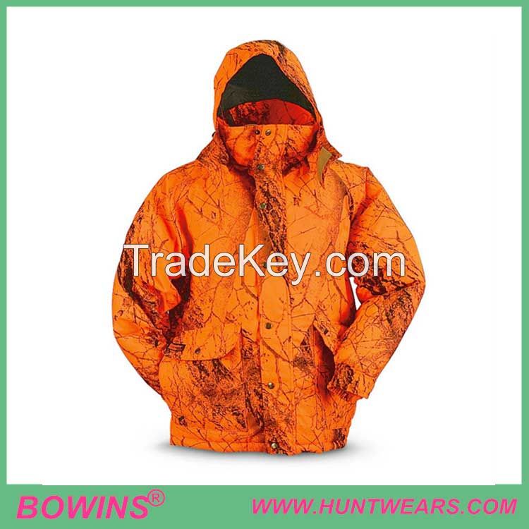 High Quality Waterproof Blaze Orange Microfiber Hunting Jacket