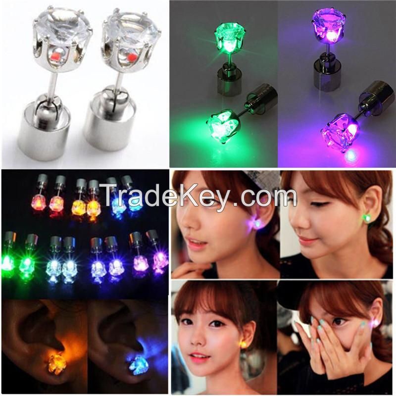 Club party Factory Direct High Quality Light Up Cool Ear Ring Studs Led Cool Earrings Christmas gift