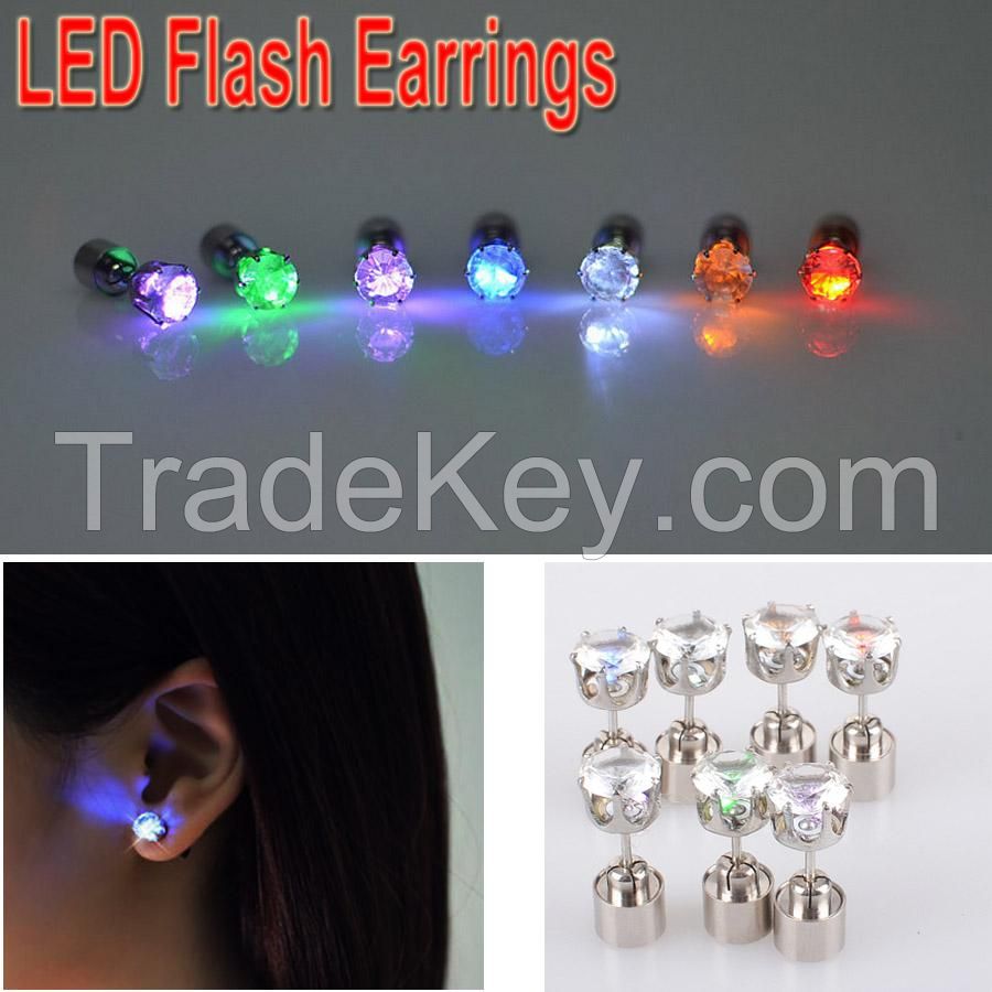 2017 Light up Ear Studs Shinning Led Earrings Studs Blinking Earrings for Wedding &amp;amp;amp;amp; Halloween