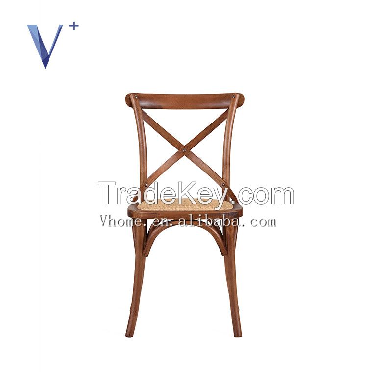 Birch solid wood cross back dining chair