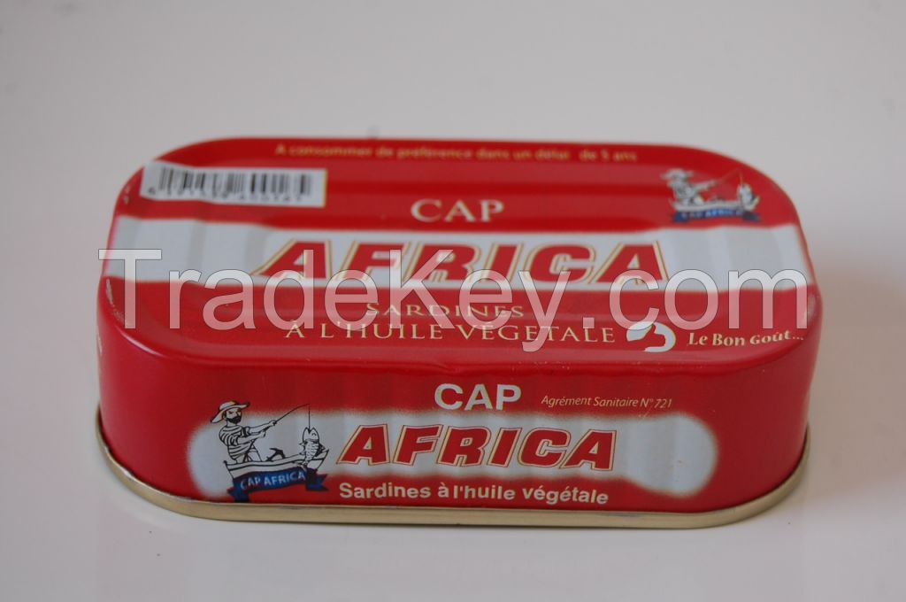 Canned Sardine with oil 125g made in Tunisia canned fish with olive oil