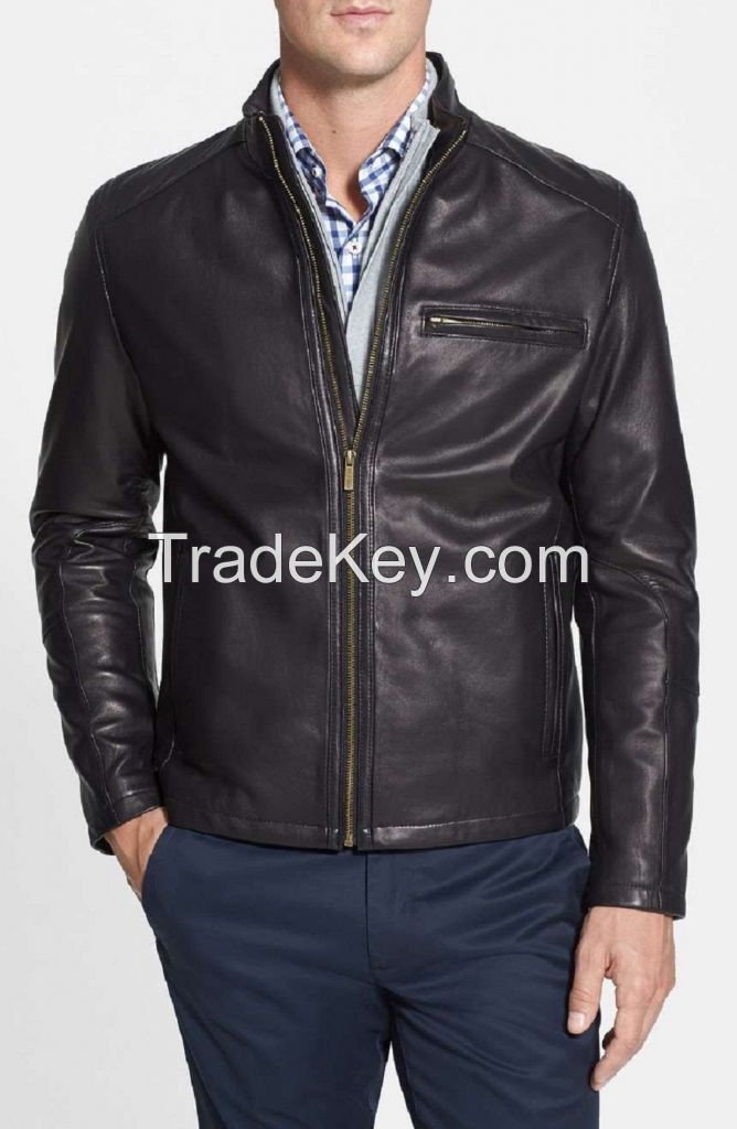 Men's Brown colour Customised  genuine Leather jacket