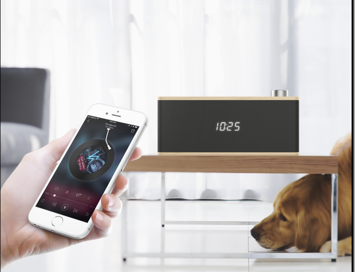 Bluetooth Wood Digital Speaker With Alarm Clock Function