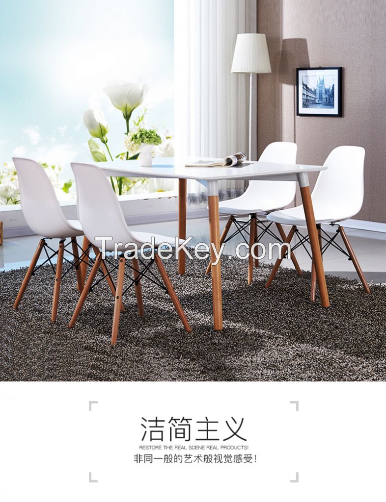 Modern minimalist Scandinavian design wooden leg Eames chair dining chair office coffee creative fashion
