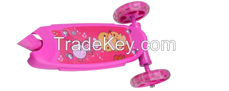 3 wheel plastic and steel child scooter with customized bag