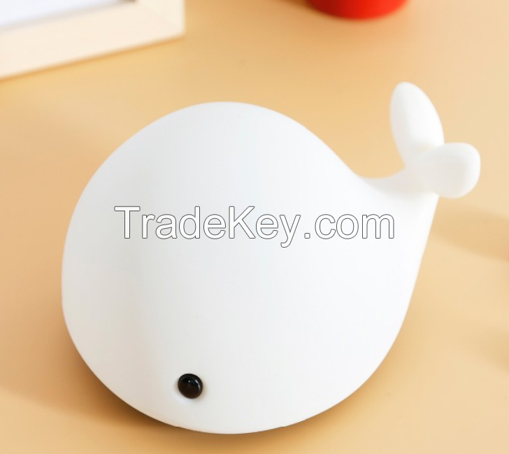 New Design Cartoon Cute Dolphin Mini Hand Touch Control Atmosphere Pat Led Table Lamp 800mah Battery