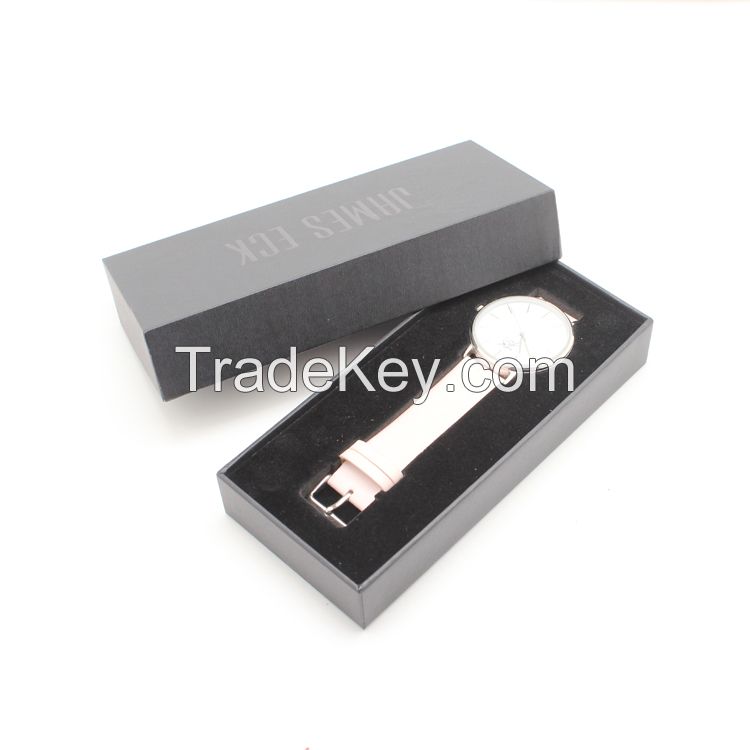 Cheap fashion Cardboard black mini short paper watch box