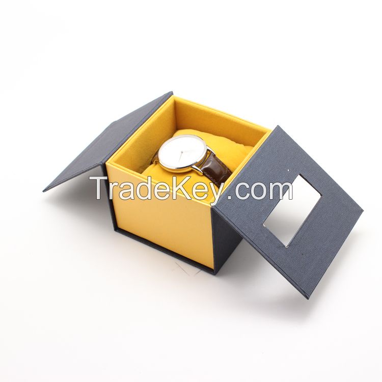 fashion black mini short paper watch box