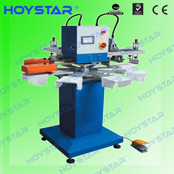 2 color garment/can cooler/glass bottle label screen printing machine