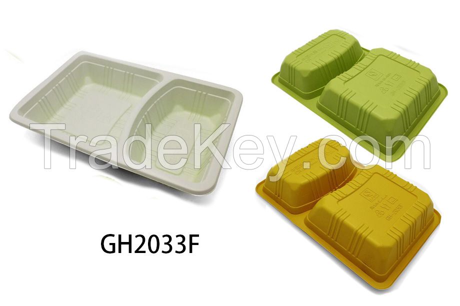 Guanhua Gh2033f China Railway Disposable Takeaway Food Container Lunch Box with 2 Components