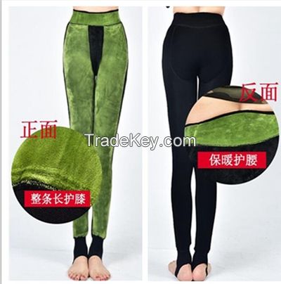 womens' thick warm high wasit plus size stirrup slimming napping outwear tights leggings pants