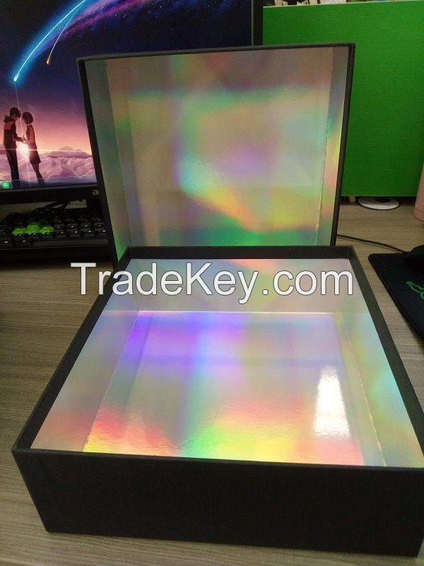 custom printing paper rigid box for fashion packaging gifts hologram interior boxes