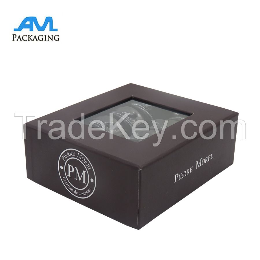 paper cardboard box printing with clear blisters macaroon packaging gifts