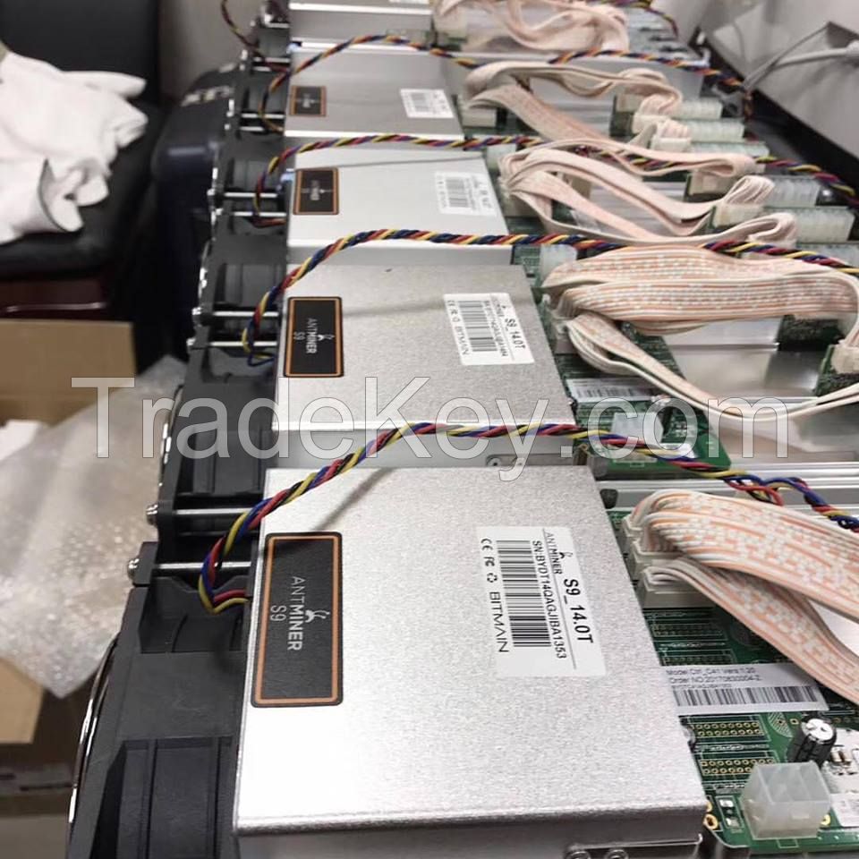 Second hand Bitmain Antminer S9 14TH/s with original Power supply