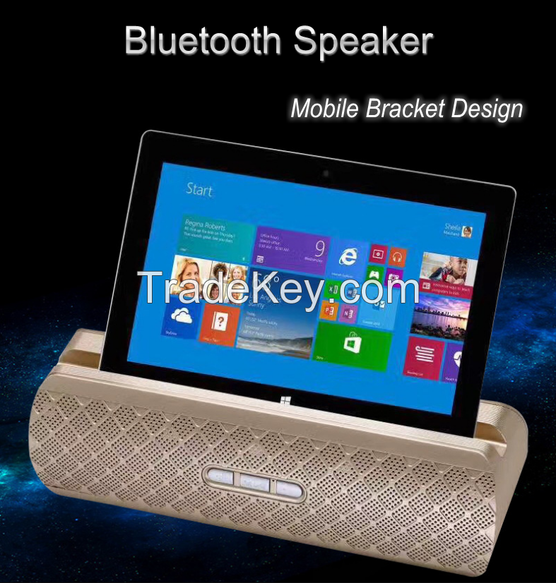 206 Portable Bluetooth Speaker With Dual Loudspeakers Mobile Tablet PC Bracket
