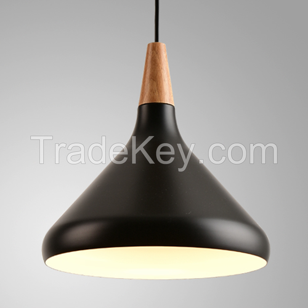 Modern Wooden Metal Decorative Pendant Lamp Hanging Light For Restaurant