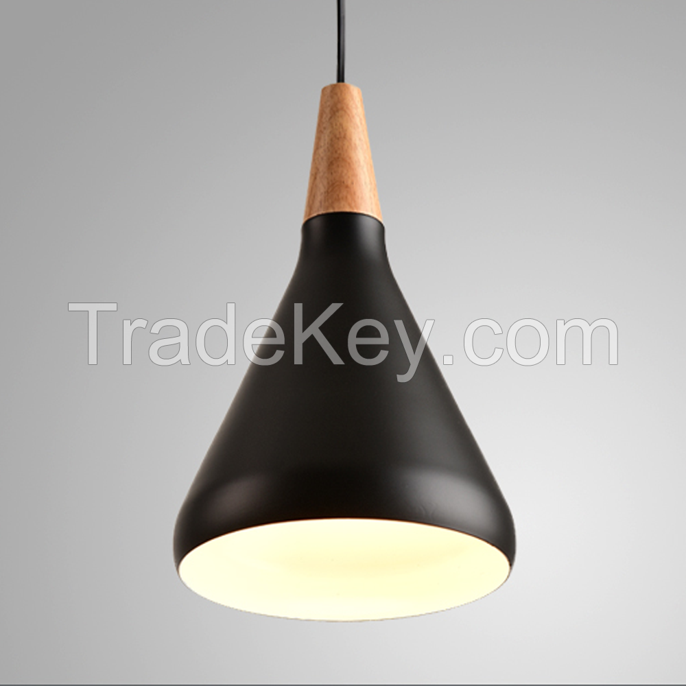 Modern Wooden Metal Decorative Pendant Lamp Hanging Light For Restaurant