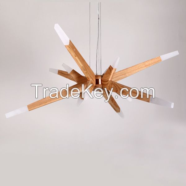 Modern Wooden Chandelier Pendant Lamp Indoor 