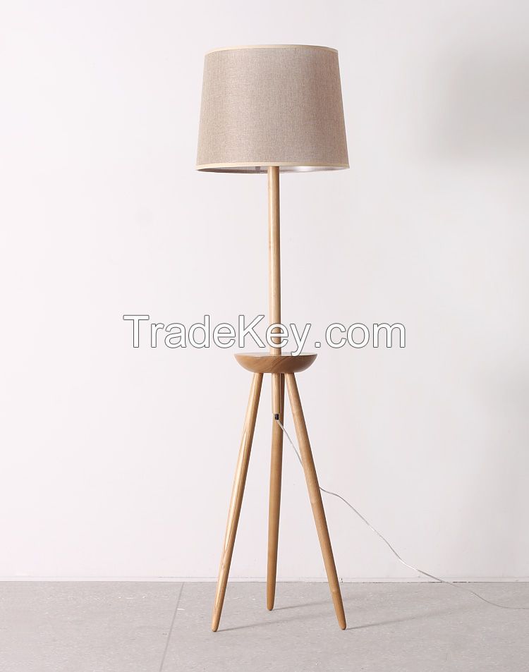 wooden decorative indoor modern floor lamps for living room tripod floor lamp