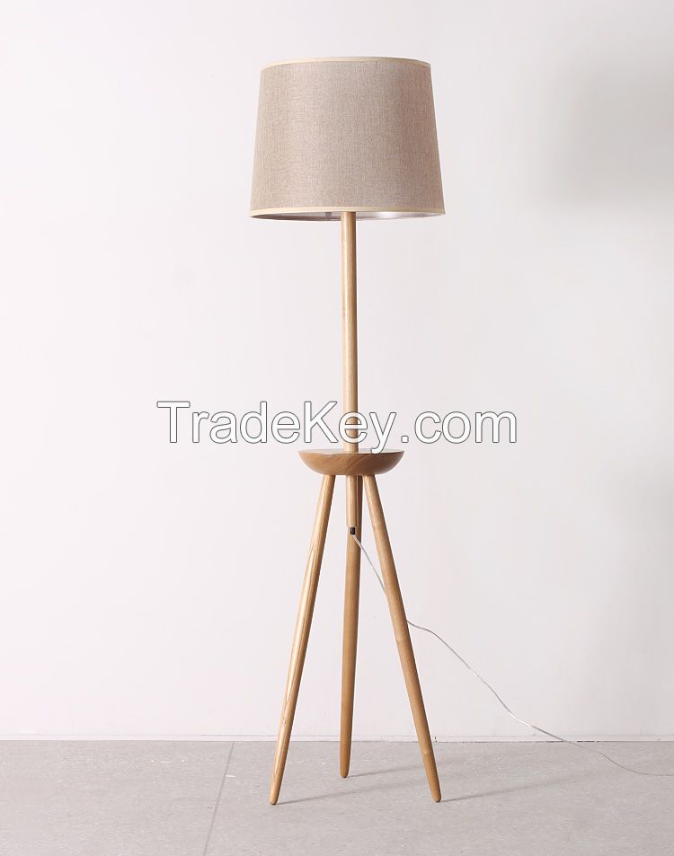 Wooden Decorative Indoor Modern Floor Lamps For Living Room Tripod Floor Lamp