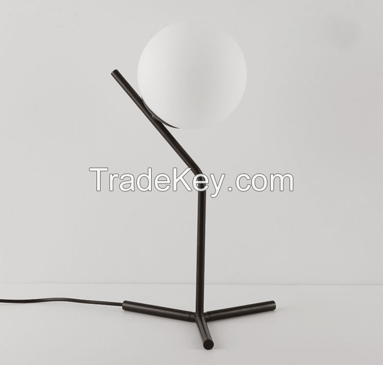 modern glass metal body reading desk table lamp unique bedside lamps