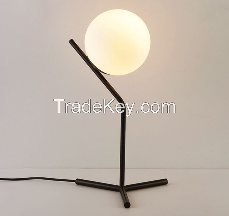 Modern Glass Metal Body Reading Desk Table Lamp Unique Bedside Lamps