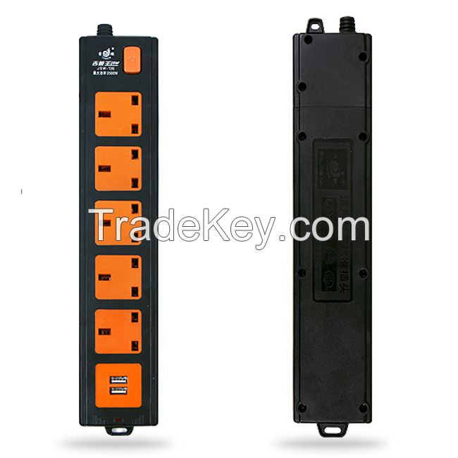 250V 10A 3 AC Outlet Power Strip USB Charger UK Office Socket