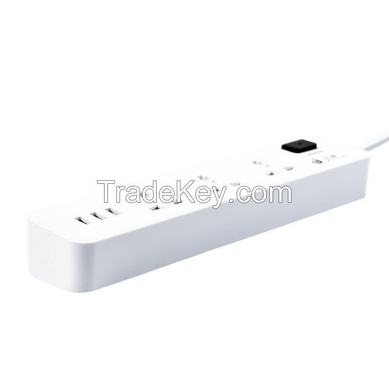 3 way universal outlet international power strip with usb charger