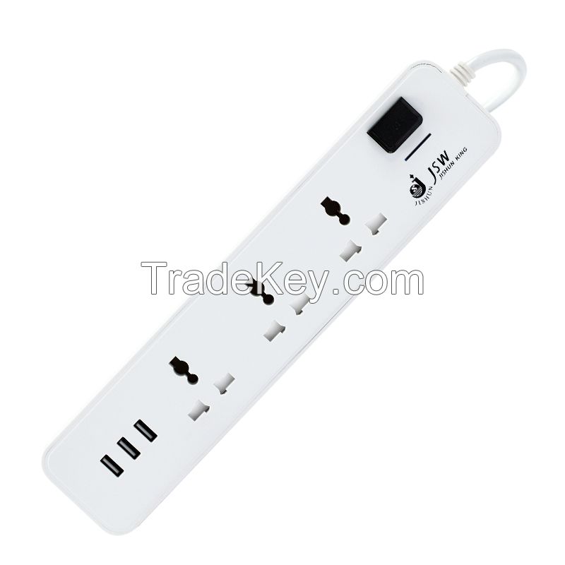 3 way universal outlet international power strip with usb charger