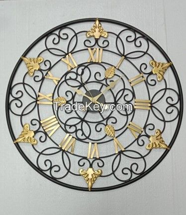 Black&gold handmade wall clock
