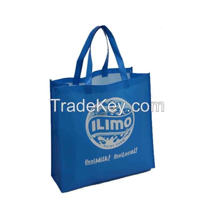 Blue White Durable Printing Custom Shopping Customized Laminated Non Woven Bag Quality