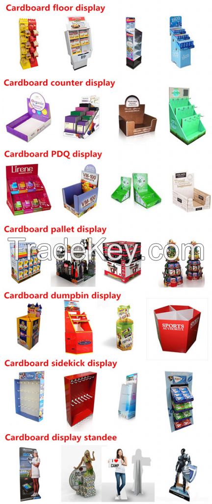 Cardboard Countertop Display, Supermarket Promotional Display Rack, PDQ Display Box