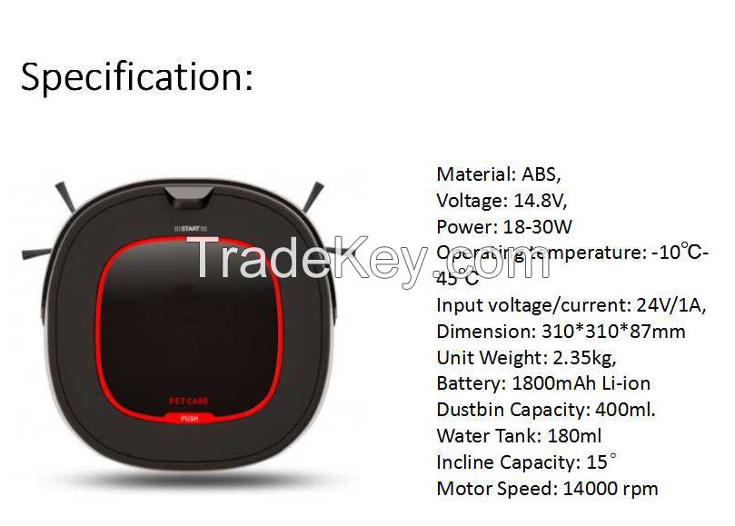 Path Planning Robot Vacuum Cleaner with Watertank